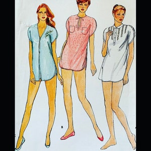 70s Pattern, Night Shirt Pattern, Sleepwear Sewing Pattern, Pajamas Pattern, Sewing Patterns Nightgown, 70s Patterns, Butterick 3709, 34 36
