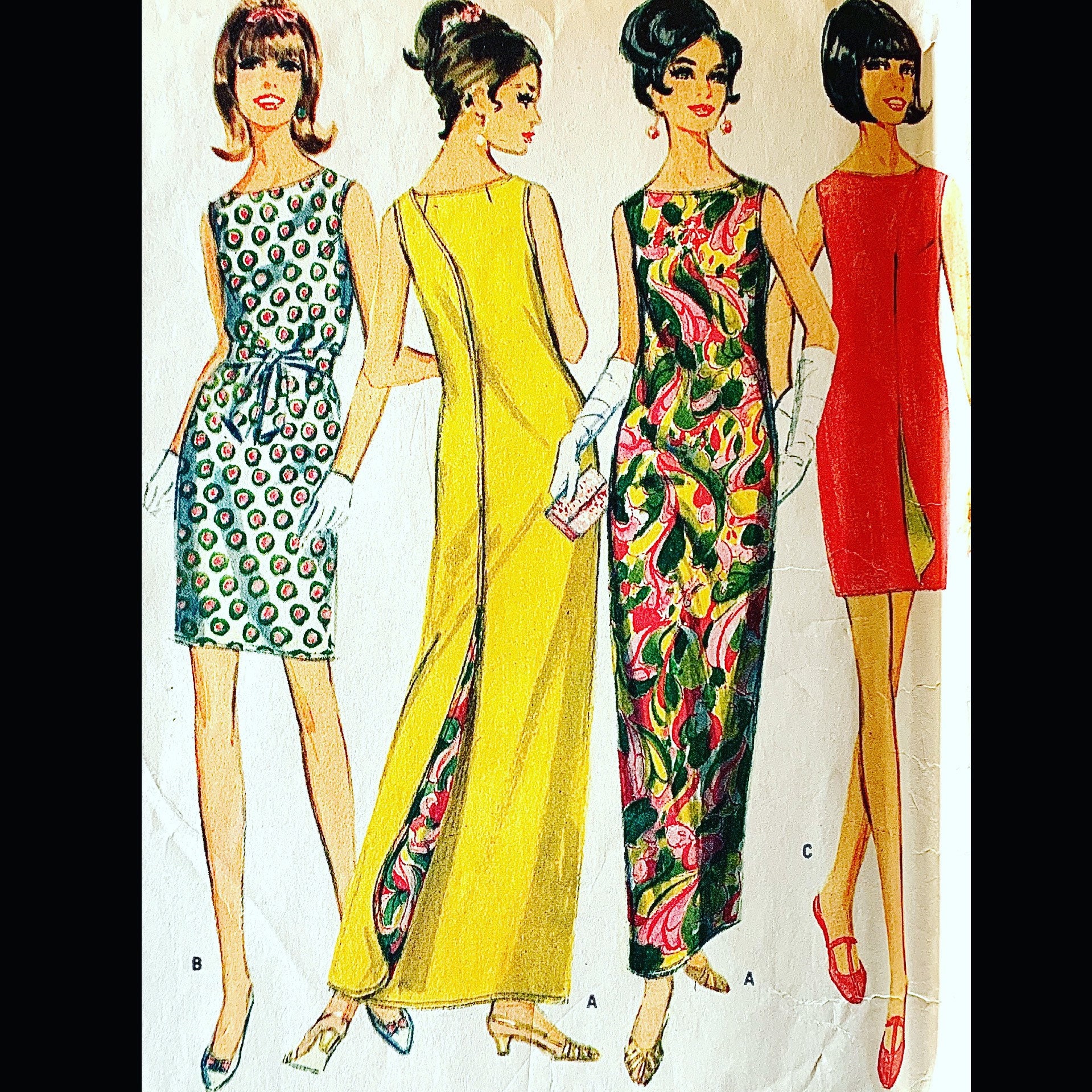 60s Pattern Wrap Dress Pattern Three ...