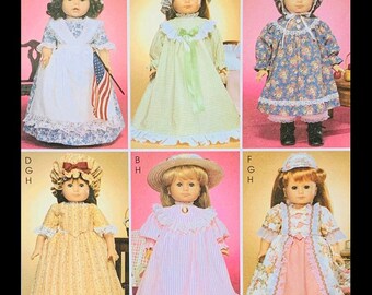 McCalls 3627, Historical Doll Clothes Pattern 18 Inch, Doll Patterns Sewing, Patterns for Dolls, Doll Dress Pattern, Dolls Sewing Pattern