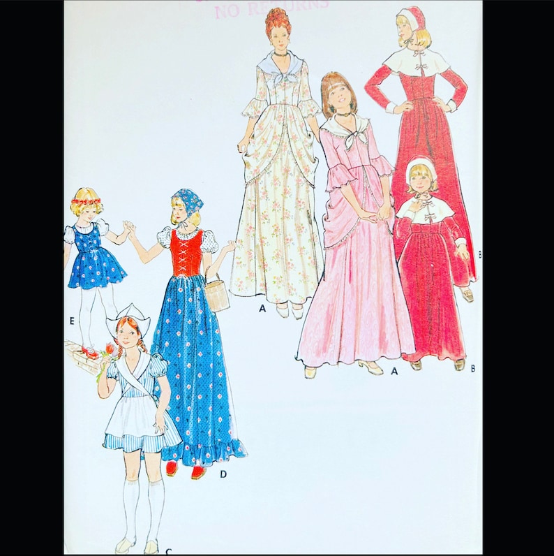 Butterick 4205 B34, Colonial Dress Pattern, Historical Dress Pattern ...