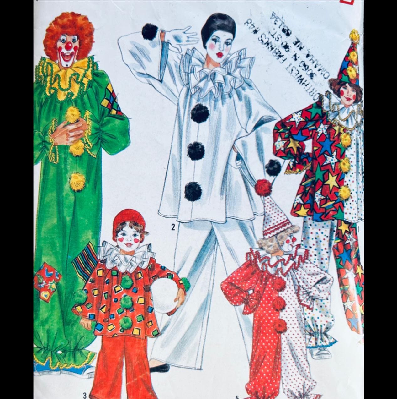 Clown Costume Pattern Free McCalls 0664 8, Kids Clown Costume