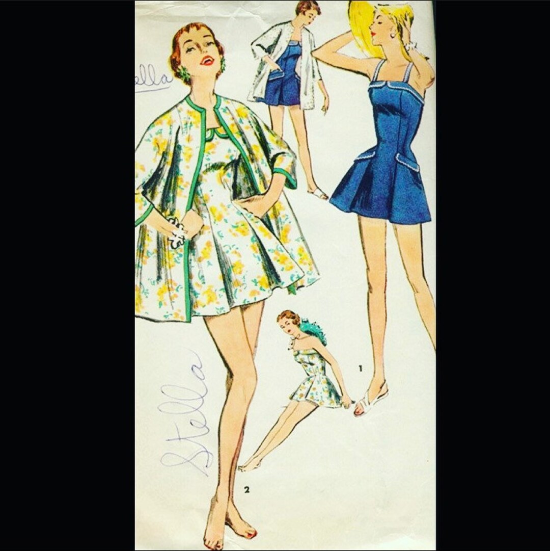 50s Swimsuit Pattern, Vintage Swimsuit Pattern, Swimsuit Patterns ...