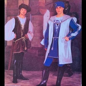 Patrón de traje de la Feria del Renacimiento, patrón de traje renacentista, patrones de traje masculino, patrones de costura históricos, traje de Enrique VIII McCalls 2802 L XL