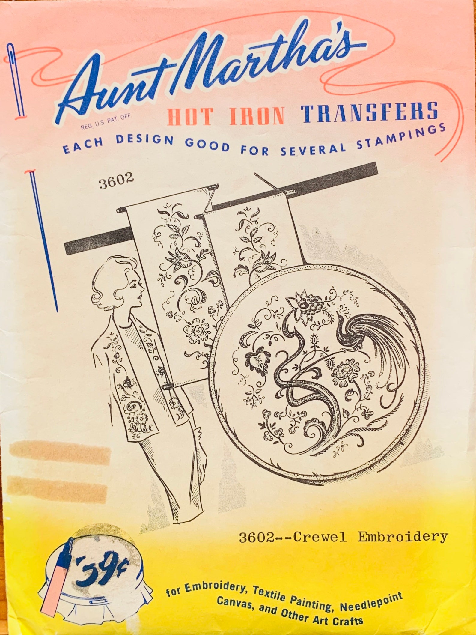 Aunt Martha Iron on Transfer Crewel Embroidery Transfers Etsy