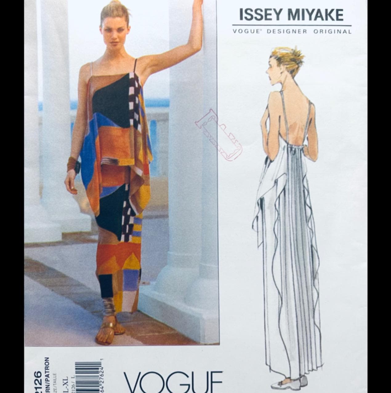 イース ベスト・セレクション Vol.4 MIDIデータ Vogue 2126 L XL, Maxi Dress Pattern, Issey Miyake Patterns