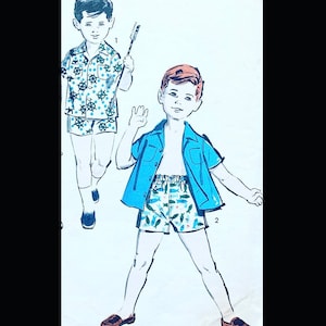 Advance 2816 Size 3, Boys Shirt Sewing Pattern, Boy Swim Trunks, Boys Pajamas Sewing Pattern, Toddler Boy Pattern, Boys Swim Cover Up