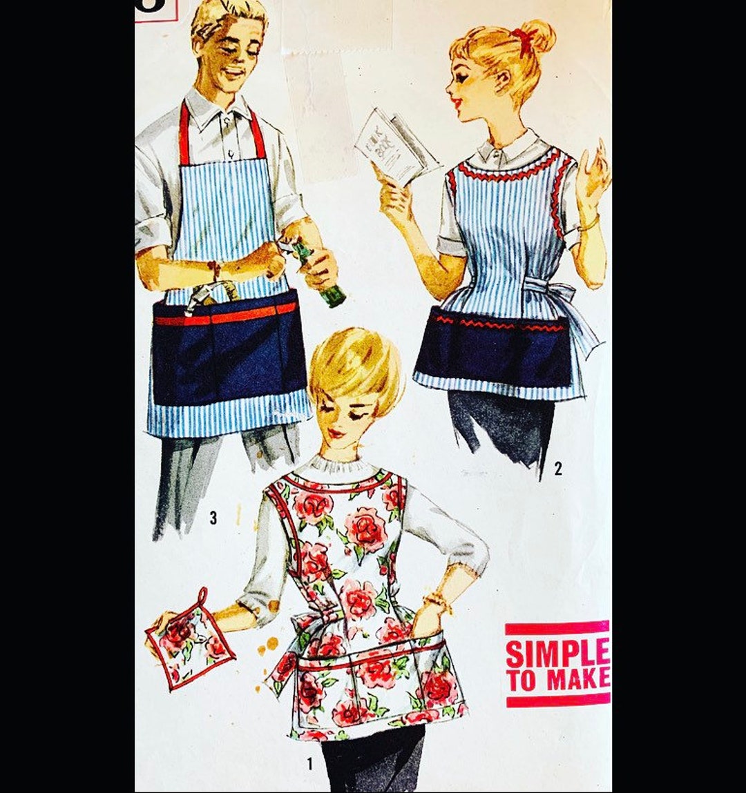 1960s Pattern, Apron Patterns to Sew, Easy Sewing Patterns, Grilling