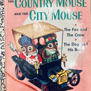 Landmaus und Stadtmaus, Kleine Goldene Bücher, Kinderbücher, Vintage Kinderbücher, Aesops Fabeln Bücher, Tierbücher, Richard Scarry