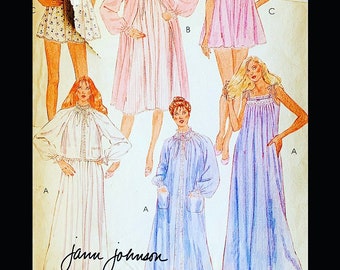 80s Pattern, Nightgown Pattern, Bed Jacket Pattern, Baby Doll Pajama Pattern, Sleepwear Pattern, Robe Patterns Sewing, McCalls 8305 B30 B31