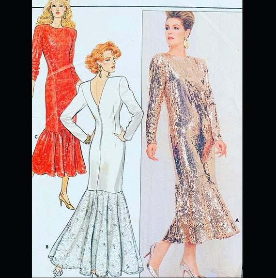 Vogue 4397, Mermaid Dress Sewing Pattern, Cocktail Dress Pattern, Evening Gown  Pattern, Fluted Hem Dress Pattern, Mother of the Bride Dress - Etsy Finland