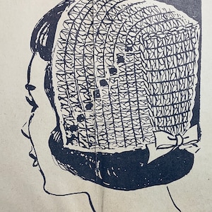 Vintage 50s Hat, Crochet Pattern, Crocheted Hats, Crochet Bonnet Pattern, Millinery Pattern, Pattern for Hat, Womens Hat,Downloadable PDF