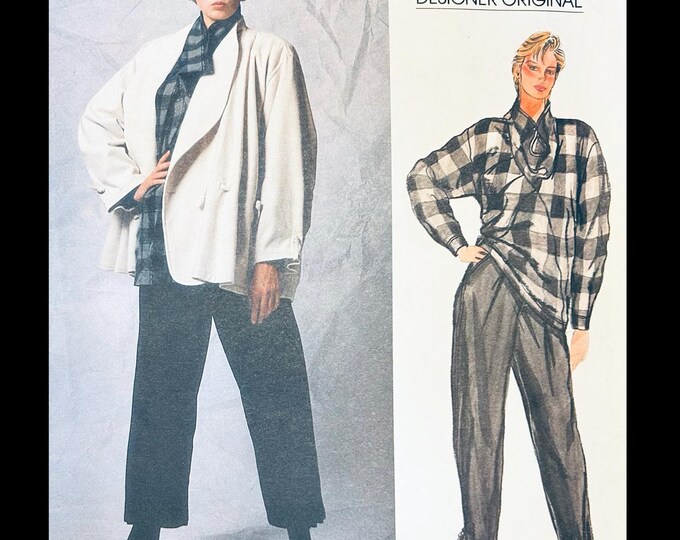 Vogue 1257 B38, Asymmetrical Top Pattern, Loose Jacket Pattern, Cropped ...