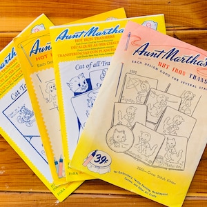 Aunt Marthas Iron On Transfer, Cat Embroidery Transfers, Puppy Embroidery Designs, Embroidery Transfer Patterns, Embroidery Design