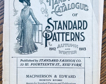 Standard Sewing Pattern Catalog, Antique Magazines, Edwardian Fashion, Turn of the Century, Vintage Catalogue, Autumn Winter 1902 1903