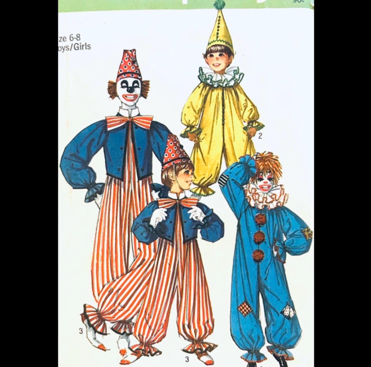 Pierrot Kids Clown Costume - Etsy