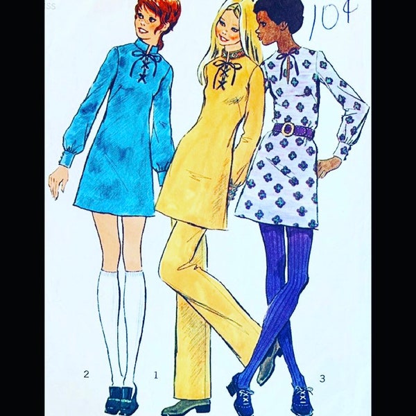 70s Pattern Dress, Nehru Dress Pattern, A Line Dress Pattern, Pantsuit Pattern, DIY Suit Women, Shift Dress Pattern, Simplicity 5085 B32