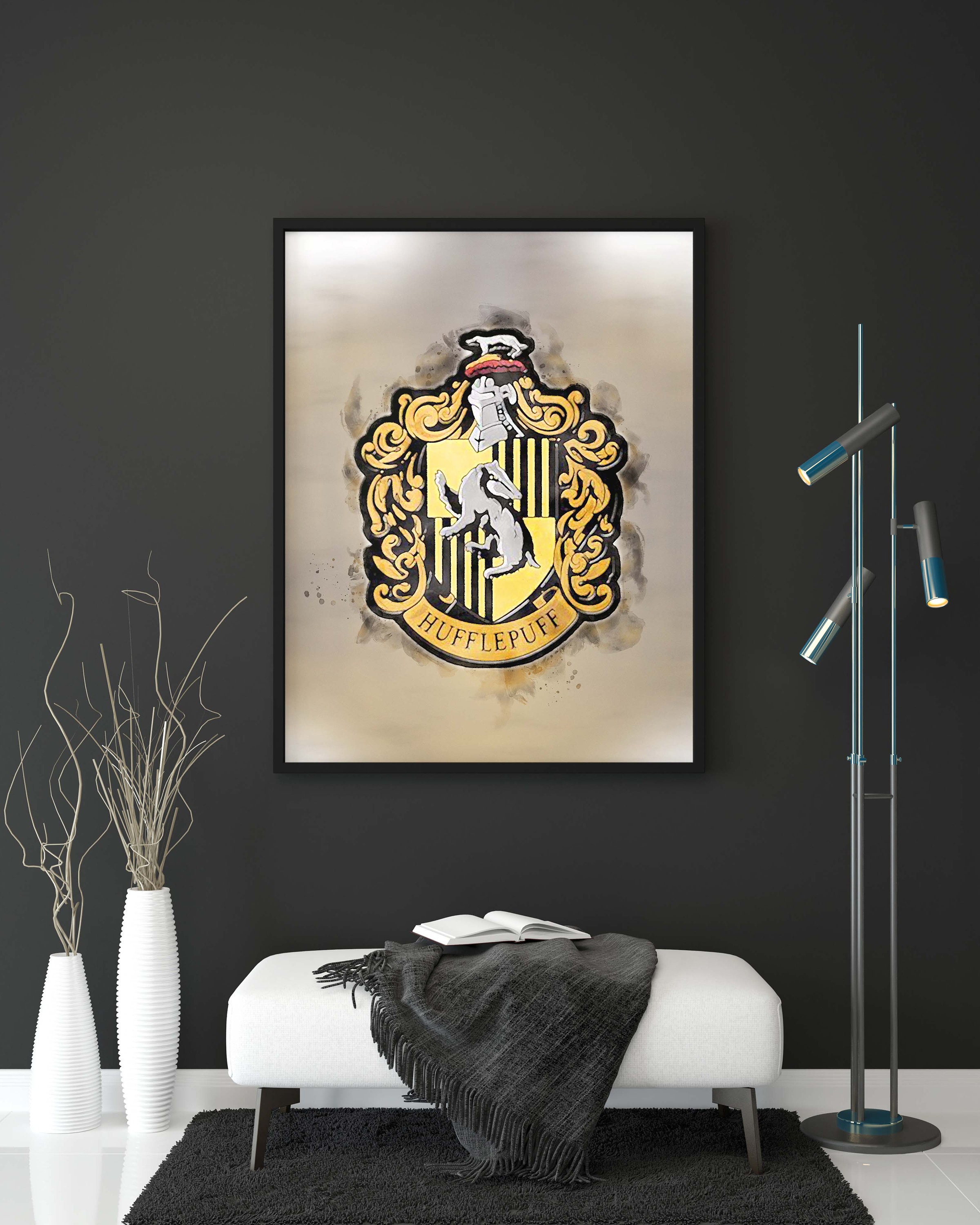 Set of 4 Wizard Hogwarts House Posters Digital Print | Wizard School ...