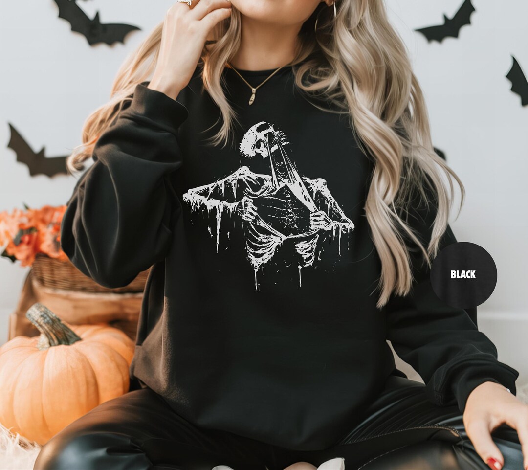 Skeleton Ripping Rib Cage Vintage 90s Graphic Sweatshirt,rib Cage ...