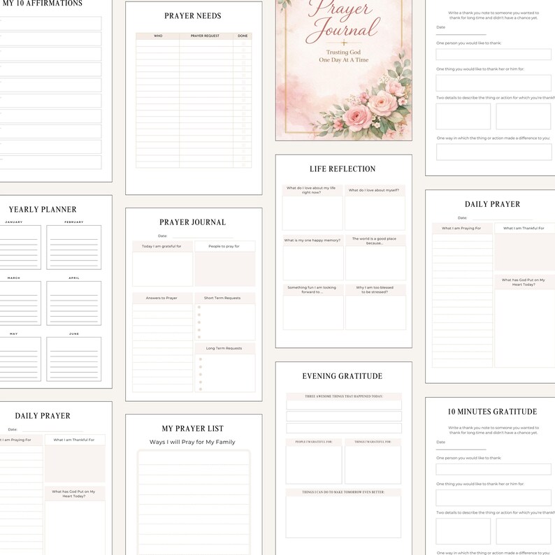 Prayer Journal PLR Editable Canva Template | Christian Devotional ...