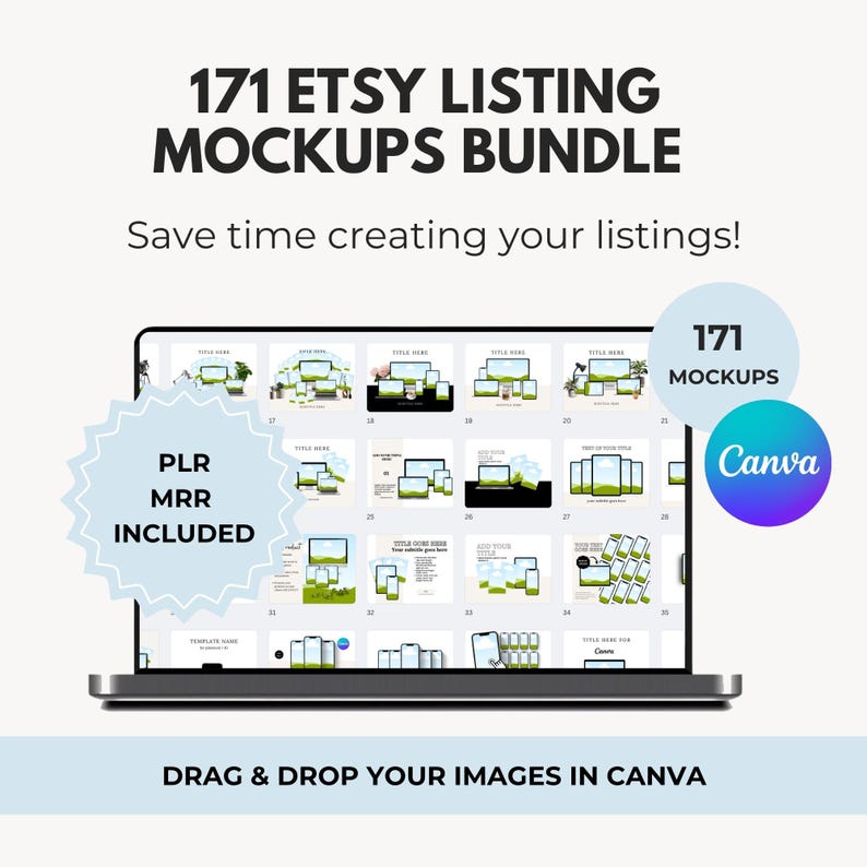 MRR Mockup Canva Template Bundle, 171 MockUp Digitales Produktpaket mit Master Resell Right, MRR, DFY Canva Templates für digitale Produkte Bild 3