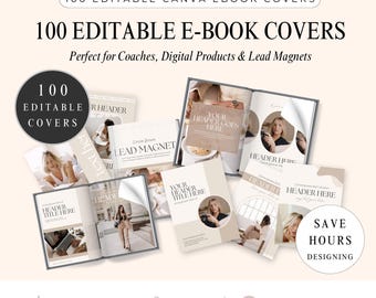 100 Canva Ebook Cover Templates Editable Ebook Cover Bundle Lead Magnet Cover Template Workbook Cover Design Digital Product Cover Canva