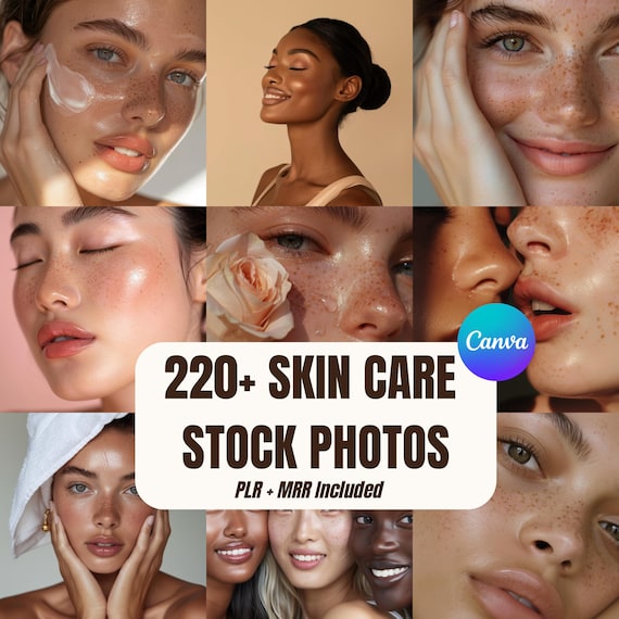 220+ Skin Care Stock Photos | Beauty & Melanin Stock Images | PLR + MRR | Skincare, Cosmetic Photography, Aesthetic Bundle