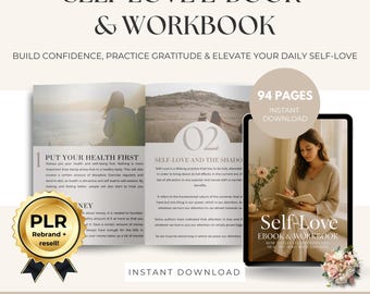 Zelfliefde-werkboek | Master-doorverkooprechten | Digitaal PLR-product | Zelfliefde e-boek | Gids voor persoonlijke groei | Werkboek Coaching