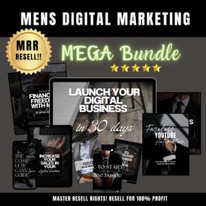 Mens Digital Marketing Bundle, MRR Faceless Men Bundle, Canva Editable Templates, Mens social media content, PLR, MRR, mens faceless content