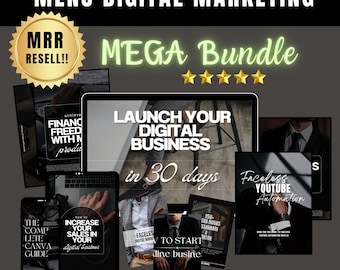 Digitale marketingbundel voor heren, MRR gezichtsloze mannenbundel, bewerkbare canva-sjablonen, socialemedia-inhoud voor heren, PLR, MRR, gezichtsloze inhoud heren