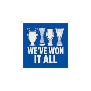 European Trophies Kiss-Cut Stickers, Soccer Fan Stickers, Football Club Decals, Sports Laptop Stickers, Team Logo Sticker Pack