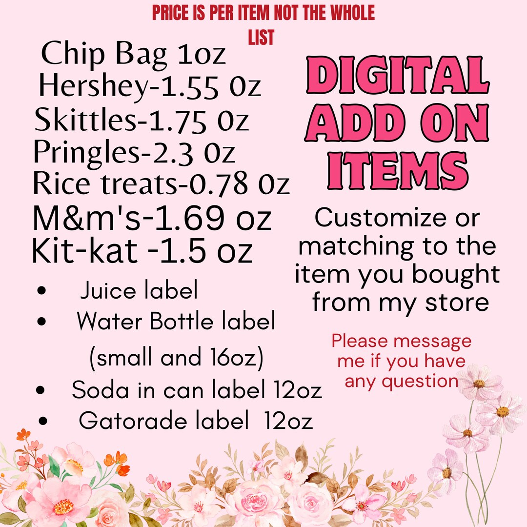 Custom Design Party Favors, Custom Add Ons Party Decor, Digital Custom ...