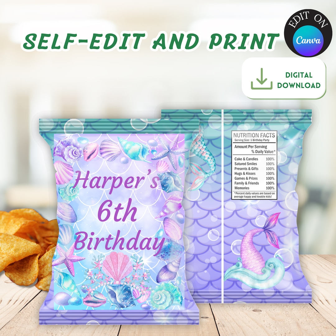 Mermaid Birthday Party Purple Mermaid Pre-Filled Party Bags - Under The ...