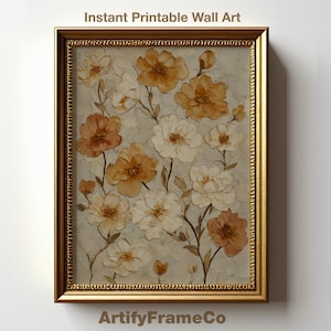Vintage Wild Daisies Print: Cottagecore Floral Wall Art (Digital Download)