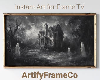Haunted Mansion Frame TV Art, Vintage Halloween Ghosts (Digital Download)