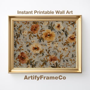 Vintage Floral Botanical Print: Boho Cottage Wall Art (Digital Download)