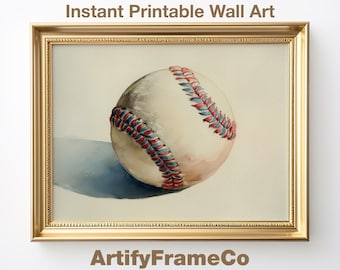 Vintage Baseball Print, Sports Wall Art, Boys Room Decor, Digital Download