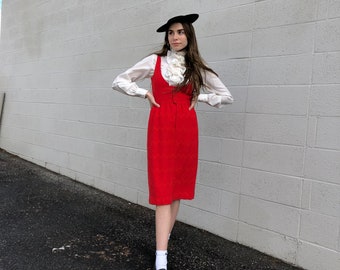 red button up dress