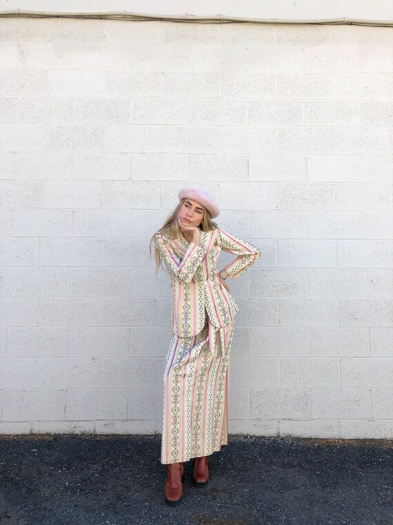 Vintage Brocade Blazer+Skirt Set