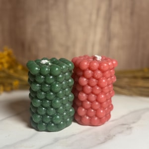 Bubble Pillar Candle - 100% Beeswax