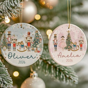 Personalized Nutcracker Christmas Ornaments Nutcracker Ballet Ornament Pink Blue Christmas Ornaments Gifts Family Christmas Tree Decorations