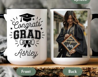 Graduation Mug 2026 Personalized, Class of 2026 Gift, Custom Photo Grad Mug, Gift for Daughter Son, College Graduate Cup