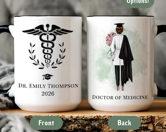 Personalized Doctor Graduation Mug, Medical School Graduate Gift, Custom MD Gift, Future Doctor Coffee Cup, White Coat Ceremony Gift