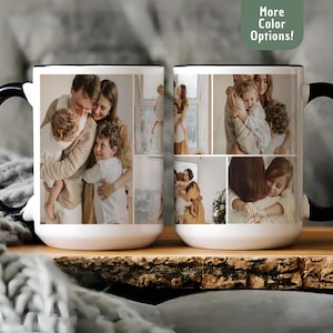 Custom Photo Collage Dad Mug New Dad Gift Fathers Day Mug with Pictures Stepdad Grandpa Coffee Cup Memory Keepsake Christmas Gift Cup Text