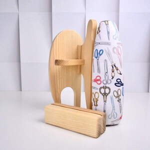 Rollo de costura de impresión para tijeras: prensa de 3 piezas, yunque para cuello y clapeta.