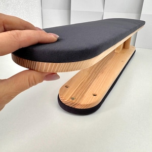 Double Sided Sleeve Ironing Board, Dual Width Pressing Tool, Tailors Ham Dark Gray