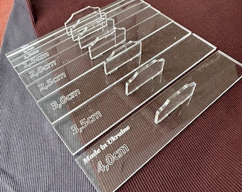 8pc Handled Seam Allowance Rulers: Clear Pattern Drafting & Hem Guide Set