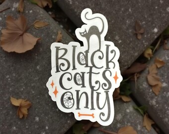 Pegatinas impermeables de gatos negros para botellas de agua, calcomanías de gatos de Halloween