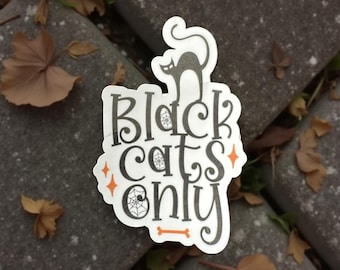 Zwarte kat sticker, waterdichte sticker voor waterflessen en Halloween