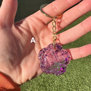 Purple Glitter Keychain