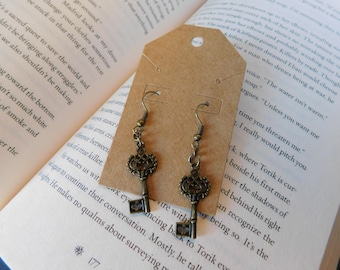 Bronze Key Earrings